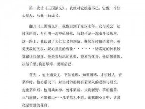 口水三国开局心得：策略布局与角色塑造的思考与实践