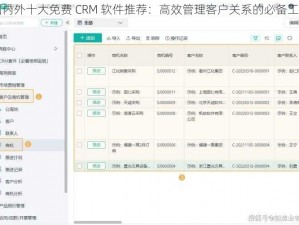 国内外十大免费 CRM 软件推荐：高效管理客户关系的必备工具