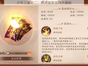 少年三国志二：神兵抽取技巧大揭秘