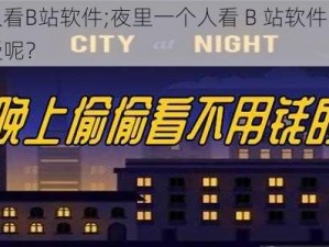 夜里一个人看B站软件;夜里一个人看 B 站软件时，你会有怎样的感受呢？