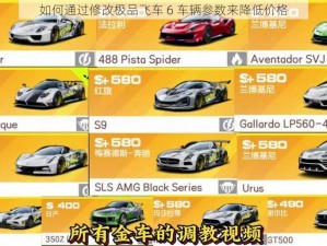 如何通过修改极品飞车 6 车辆参数来降低价格