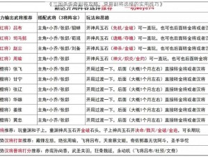 《三国杀传奇副将攻略：常用副将选择的实用技巧》