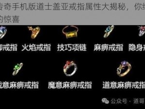 热血传奇手机版道士盖亚戒指属性大揭秘，你绝对想不到的惊喜