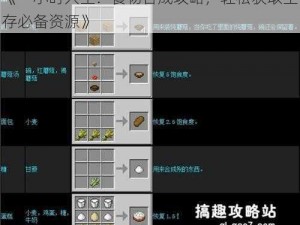 《一小时人生：食物合成攻略，轻松获取生存必备资源》