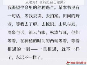 一支笔为什么能把自己做哭？