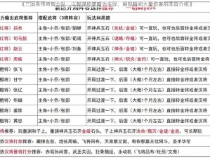 《三国杀传奇智力队：以智谋和策略为主导，展现瞬间大量伤害的阵容介绍》