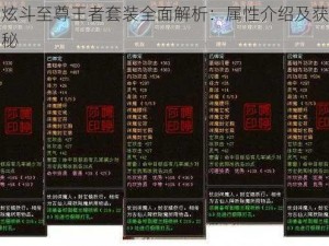 天天炫斗至尊王者套装全面解析：属性介绍及获取方法揭秘