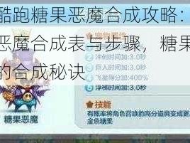 天天酷跑糖果恶魔合成攻略：详解糖果恶魔合成表与步骤，糖果梦工厂里的合成秘诀