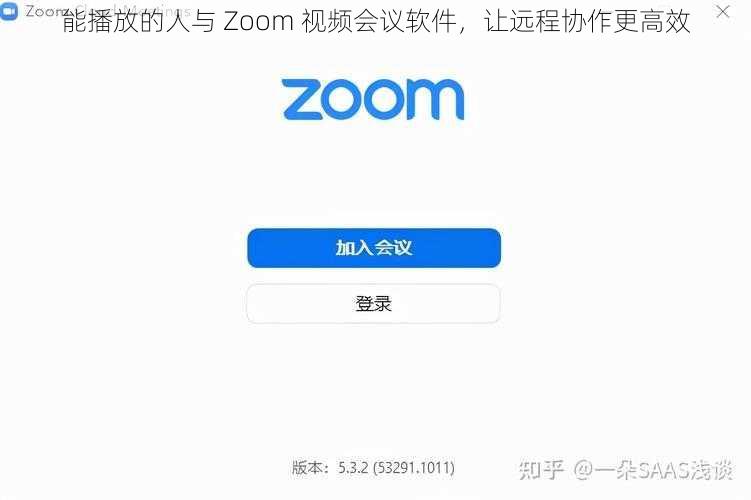 能播放的人与 Zoom 视频会议软件，让远程协作更高效