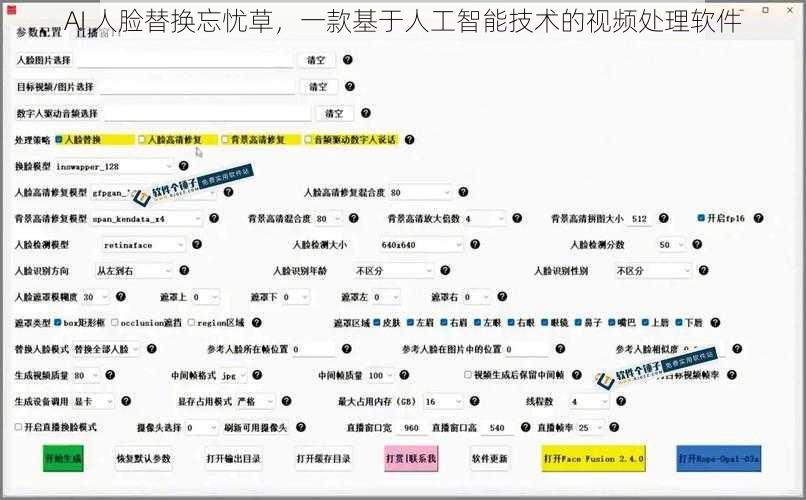 AI 人脸替换忘忧草，一款基于人工智能技术的视频处理软件