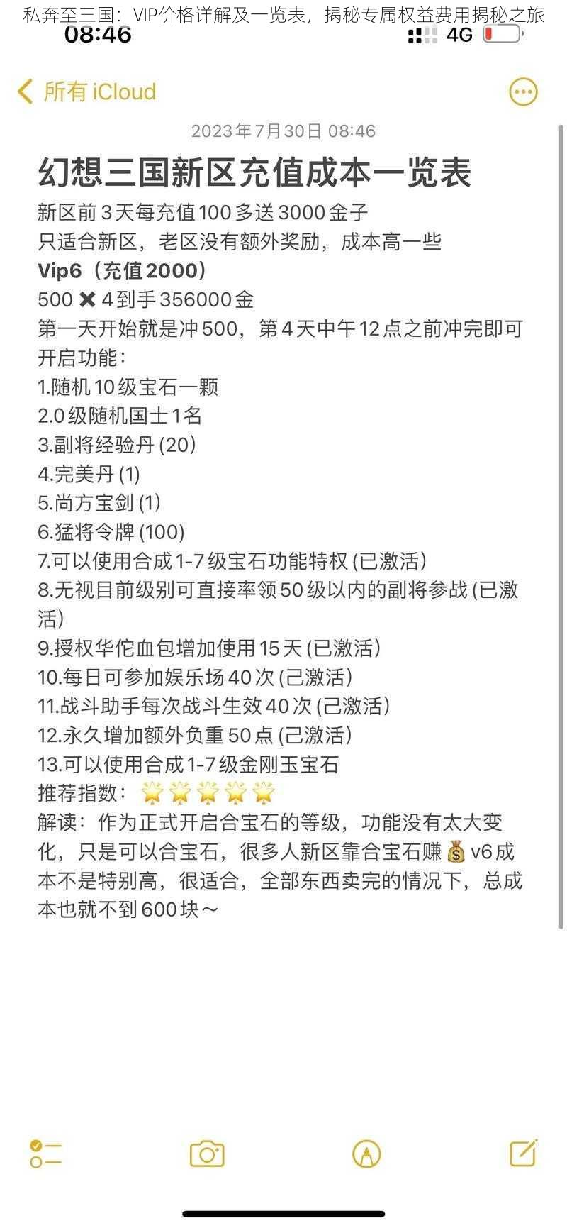 私奔至三国：VIP价格详解及一览表，揭秘专属权益费用揭秘之旅