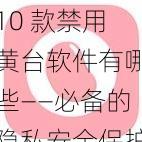 10 款禁用黄台软件有哪些——必备的隐私安全保护工具