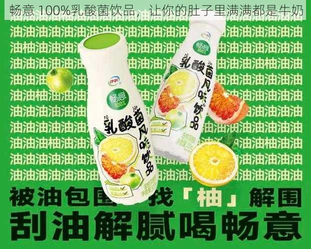 畅意 100%乳酸菌饮品，让你的肚子里满满都是牛奶