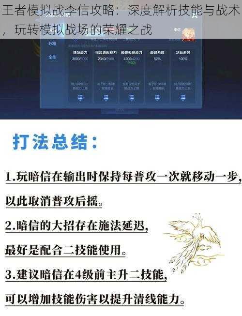 王者模拟战李信攻略：深度解析技能与战术，玩转模拟战场的荣耀之战