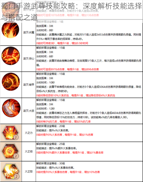 蜀门手游武尊技能攻略：深度解析技能选择与搭配之道