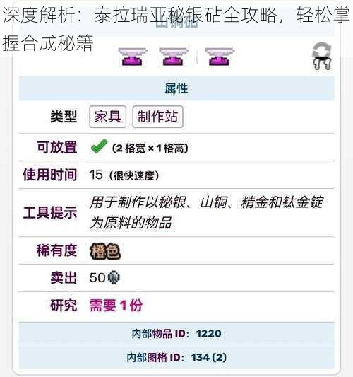 深度解析：泰拉瑞亚秘银砧全攻略，轻松掌握合成秘籍