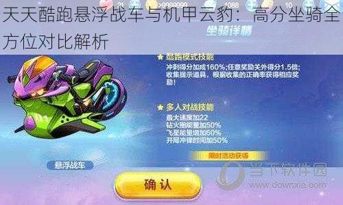 天天酷跑悬浮战车与机甲云豹：高分坐骑全方位对比解析