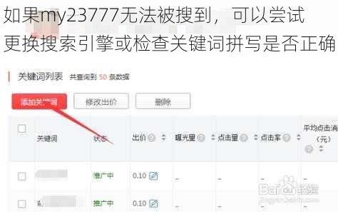 如果my23777无法被搜到，可以尝试更换搜索引擎或检查关键词拼写是否正确