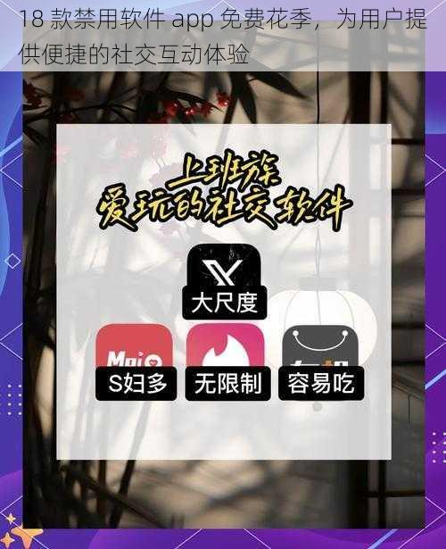 18 款禁用软件 app 免费花季，为用户提供便捷的社交互动体验