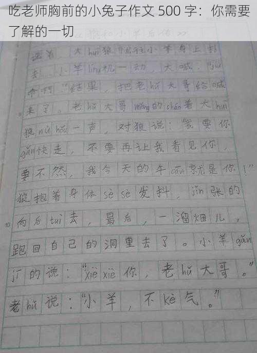 吃老师胸前的小兔子作文 500 字：你需要了解的一切