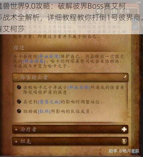 魔兽世界9.0攻略：破解彼界Boss赛艾柯莎战术全解析，详细教程教你打倒1号彼界商人赛艾柯莎