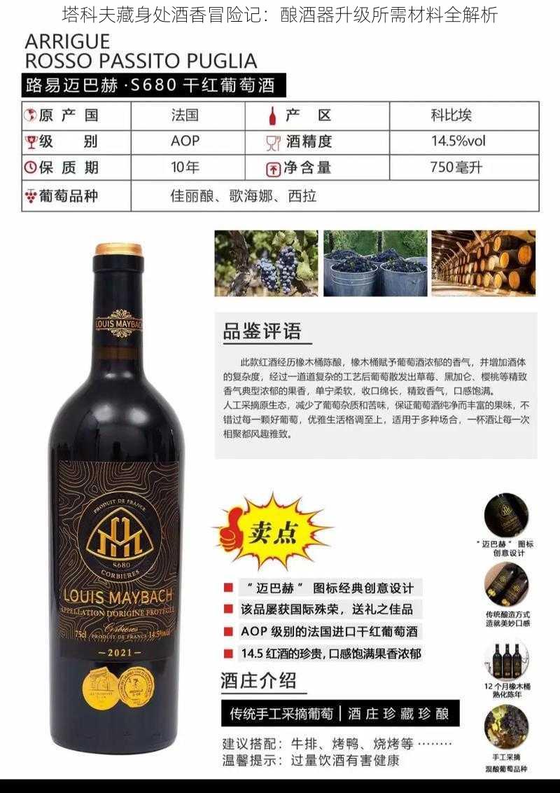 塔科夫藏身处酒香冒险记：酿酒器升级所需材料全解析