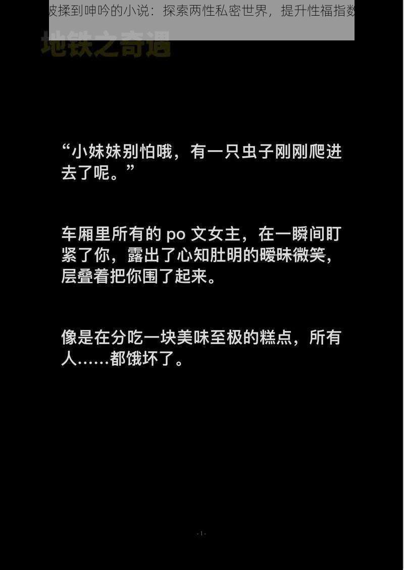 地铁里被揉到呻吟的小说：探索两性私密世界，提升性福指数的必备读物