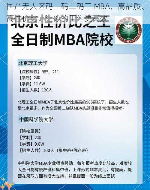 国产无人区码一码二码三 MBA，高品质、高性价比，让你的工作更高效