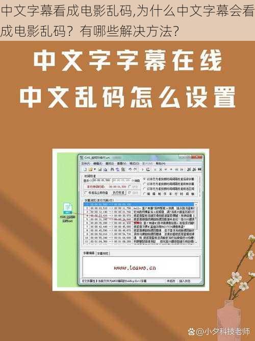 中文字幕看成电影乱码,为什么中文字幕会看成电影乱码？有哪些解决方法？