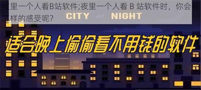 夜里一个人看B站软件;夜里一个人看 B 站软件时，你会有怎样的感受呢？