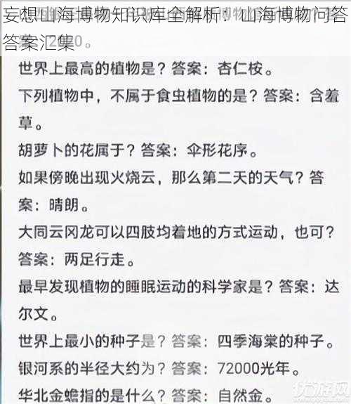 妄想山海博物知识库全解析：山海博物问答答案汇集