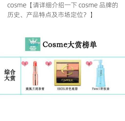 cosme【请详细介绍一下 cosme 品牌的历史、产品特点及市场定位？】