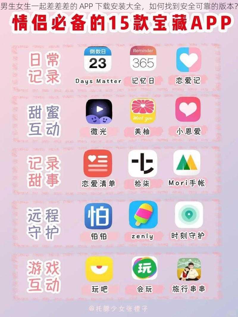 男生女生一起差差差的 APP 下载安装大全，如何找到安全可靠的版本？