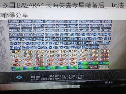 战国 BASARA4 天海失去专属装备后，玩法心得分享