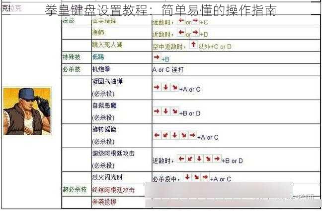 拳皇键盘设置教程：简单易懂的操作指南