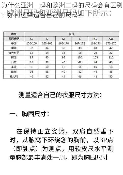 为什么亚洲一码和欧洲二码的尺码会有区别？如何选择适合自己的尺码？