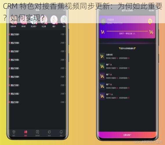 CRM 特色对接香蕉视频同步更新：为何如此重要？如何实现？