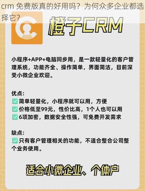 crm 免费版真的好用吗？为何众多企业都选择它？