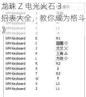 《龙珠 Z 电光火石 3 出招表大全，教你成为格斗高手》