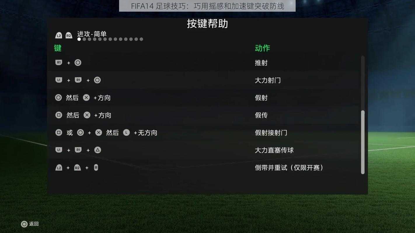 FIFA14 足球技巧：巧用摇感和加速键突破防线