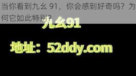 当你看到九幺 91，你会感到好奇吗？为何它如此特别？