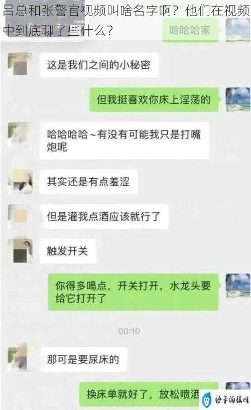 吕总和张警官视频叫啥名字啊？他们在视频中到底聊了些什么？