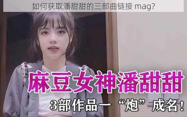 如何获取潘甜甜的三部曲链接 mag？