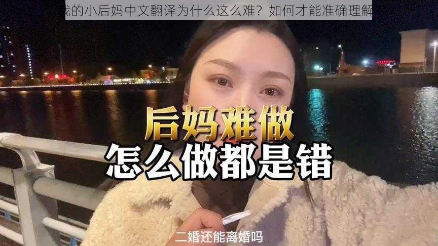 我的小后妈中文翻译为什么这么难？如何才能准确理解？