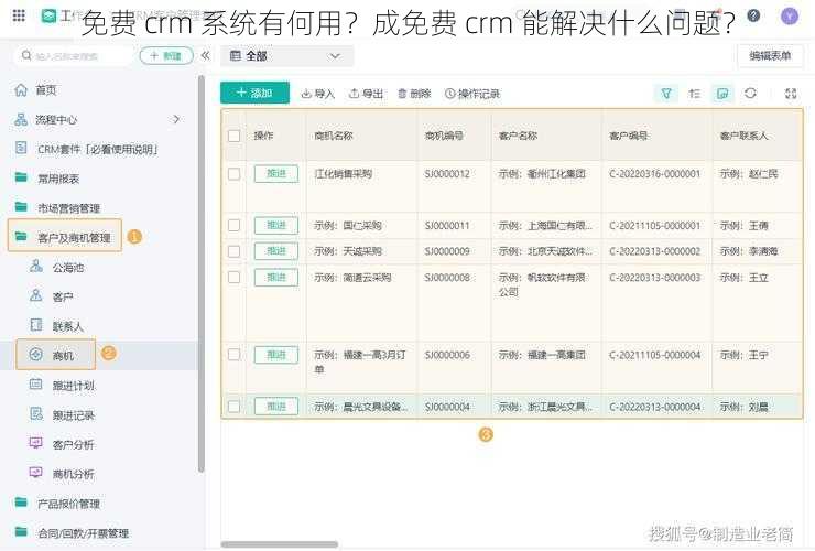 免费 crm 系统有何用？成免费 crm 能解决什么问题？