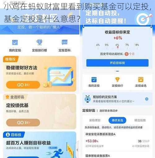 小鸡在蚂蚁财富里看到购买基金可以定投，基金定投是什么意思？