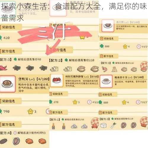 探索小森生活：食谱配方大全，满足你的味蕾需求