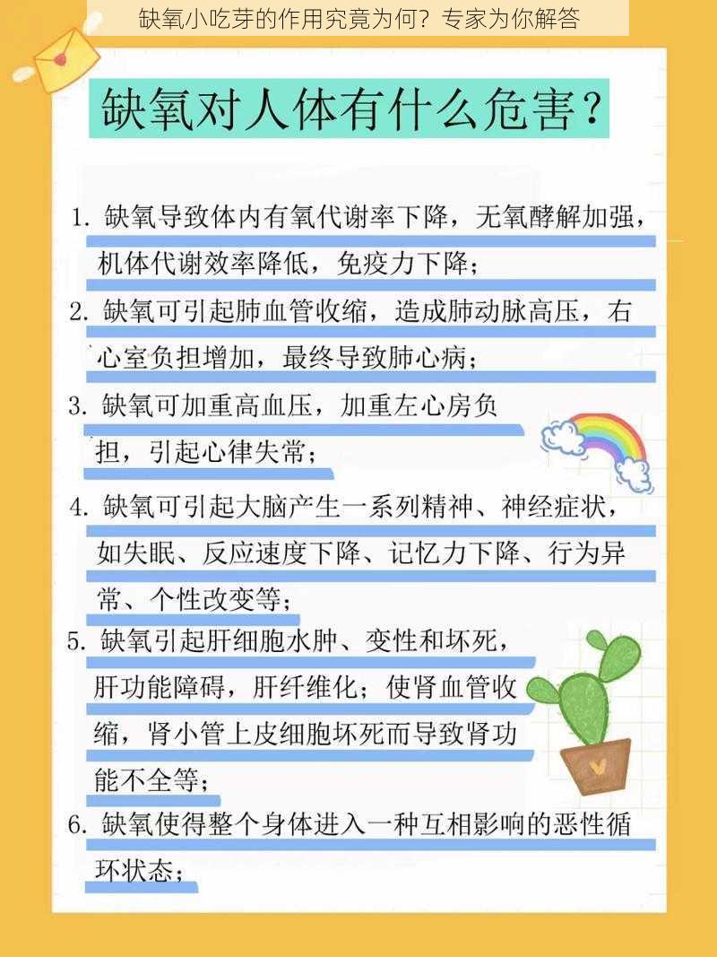 缺氧小吃芽的作用究竟为何？专家为你解答