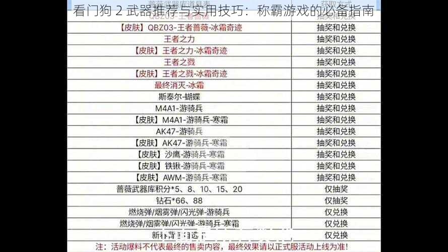 看门狗 2 武器推荐与实用技巧：称霸游戏的必备指南