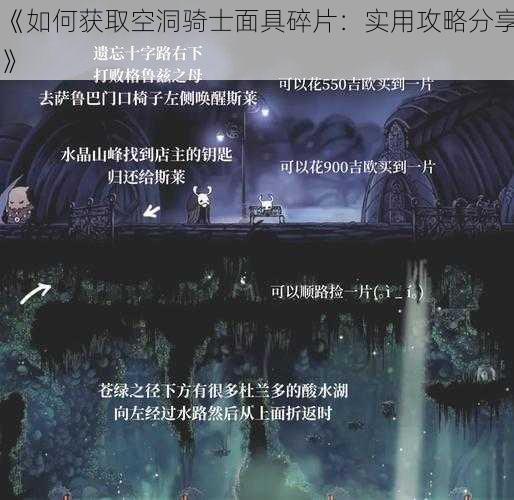 《如何获取空洞骑士面具碎片：实用攻略分享》